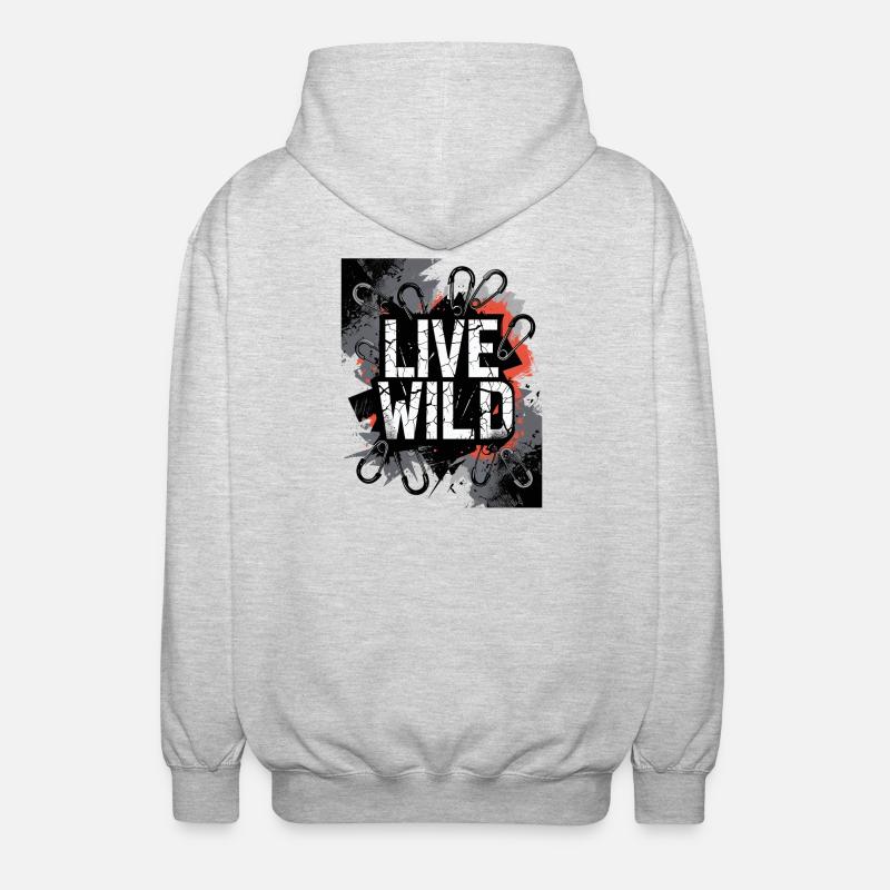 Conception de graffitis sauvages en direct - Veste à capuche unisexe - gris clair chiné