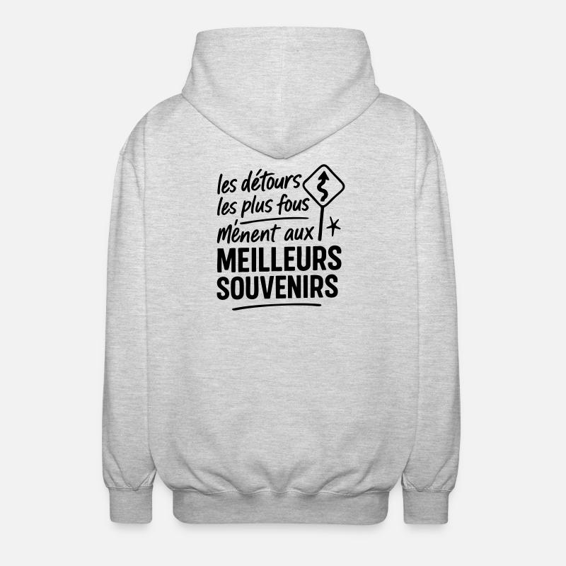 Illustration Éco-Responsable Nature - Veste à capuche unisexe - gris clair chiné