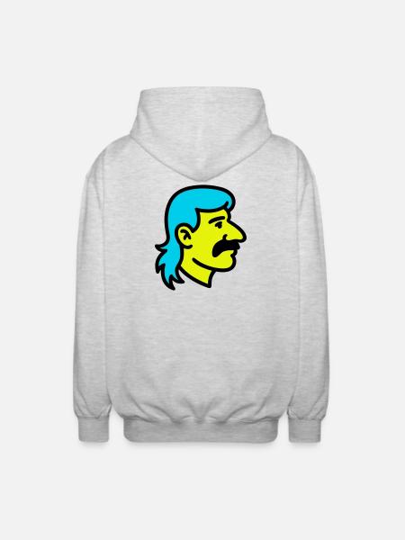 Mullet Man Pop Art - Unisex Hooded Jacket - light heather grey