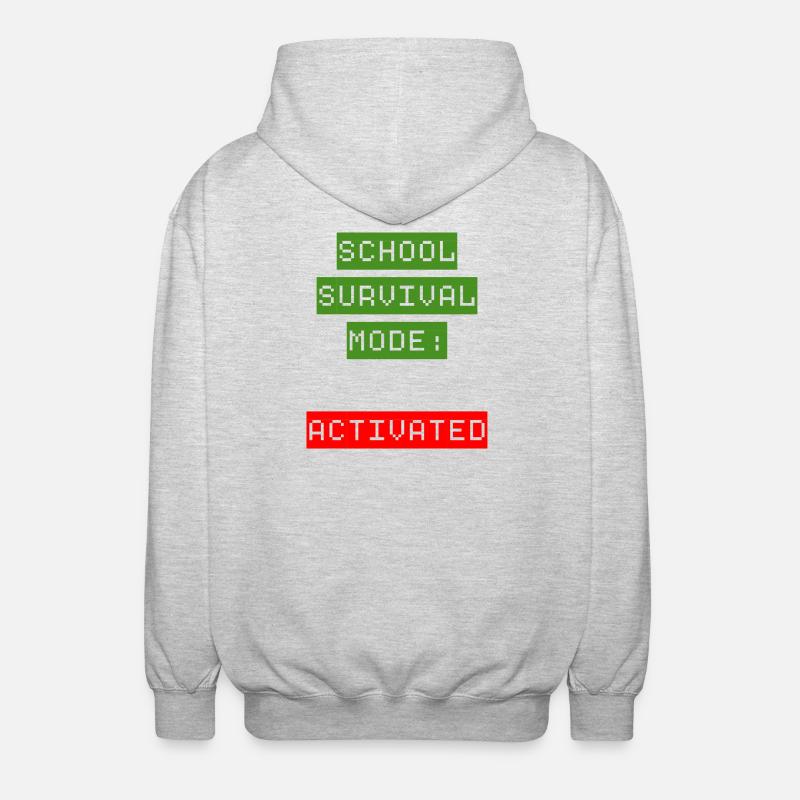Mode de survie à l’école : Activé - Veste à capuche unisexe - gris clair chiné
