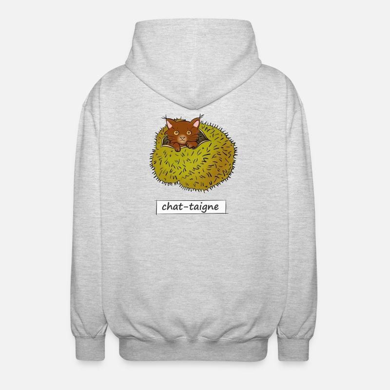 Chat-taigne - Veste à capuche unisexe - gris clair chiné