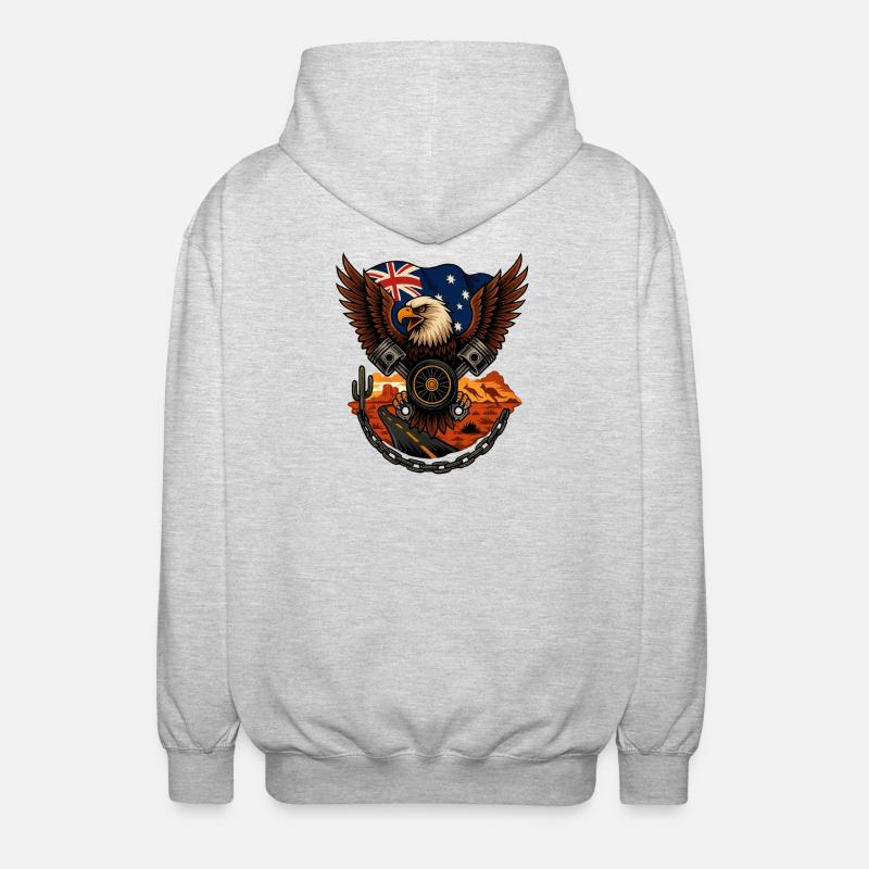 Australian Eagle Motorized - Unisex Hooded Jacket - light heather grey