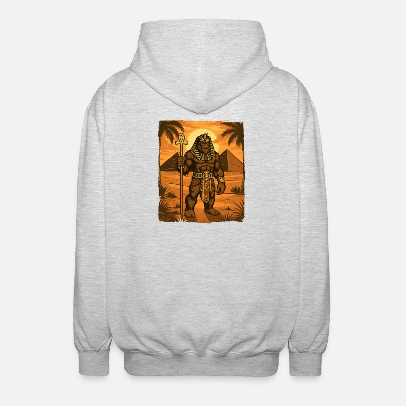 Pharaon Bigfoot Cryptide Égyptien Sasquatch Yéti - Veste à capuche unisexe - gris clair chiné