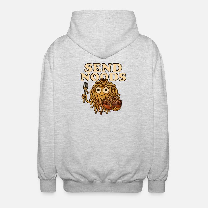 Monstre de nouilles avec un message - Veste à capuche unisexe - gris clair chiné