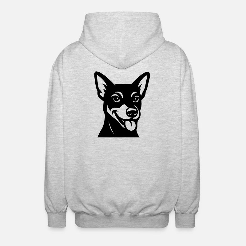 Chien cool en noir et blanc - Veste à capuche unisexe - gris clair chiné