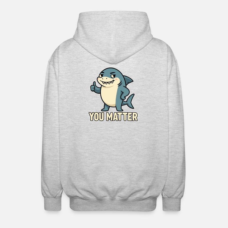 Requin charmant avec motivation de slogan - Veste à capuche unisexe - gris clair chiné