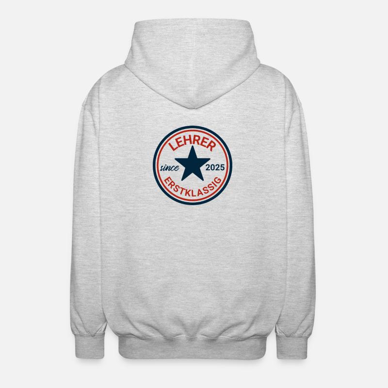 Modèle de tatouage d'enseignant 2025 - Veste à capuche unisexe - gris clair chiné