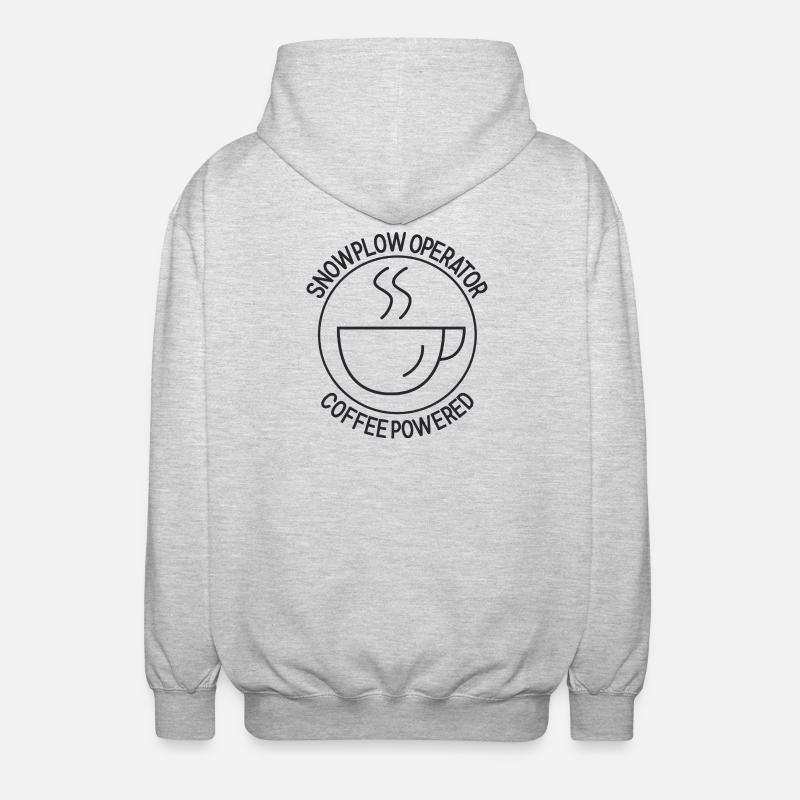 Snowplow Operator Coffee Powered Schneepflugfahrer - Unisex Kapuzenjacke - Hellgrau meliert