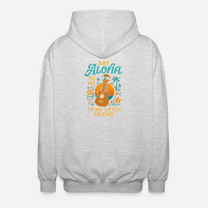Dis Aloha à mon petit ami - Veste à capuche unisexe - gris clair chiné