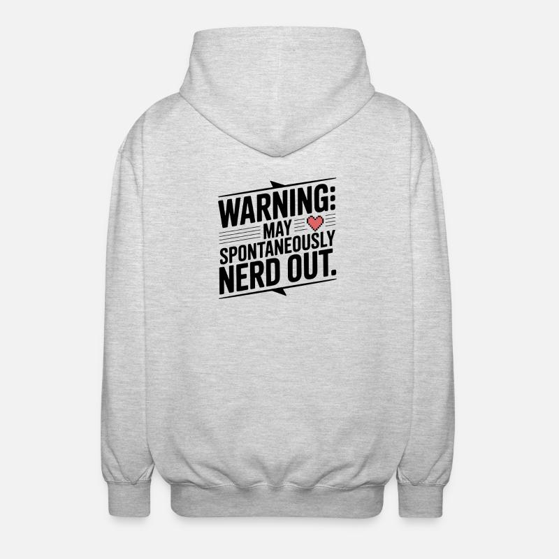 Warnung kann spontan nerd werden - Unisex Kapuzenjacke - Hellgrau meliert
