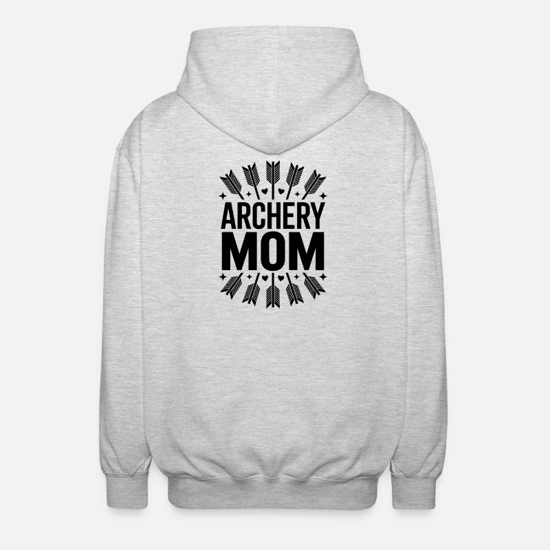 Bogenschießen Spruch Mutter Bogenschießen Geschenk - Unisex Kapuzenjacke - Hellgrau meliert
