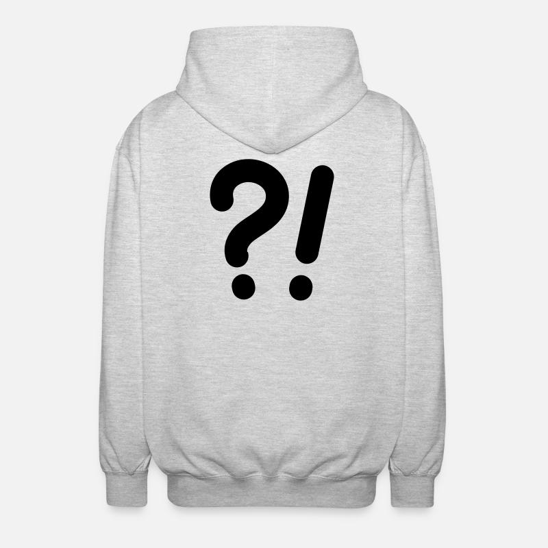 Points d’interrogation et points d’exclamation - Veste à capuche unisexe - gris clair chiné