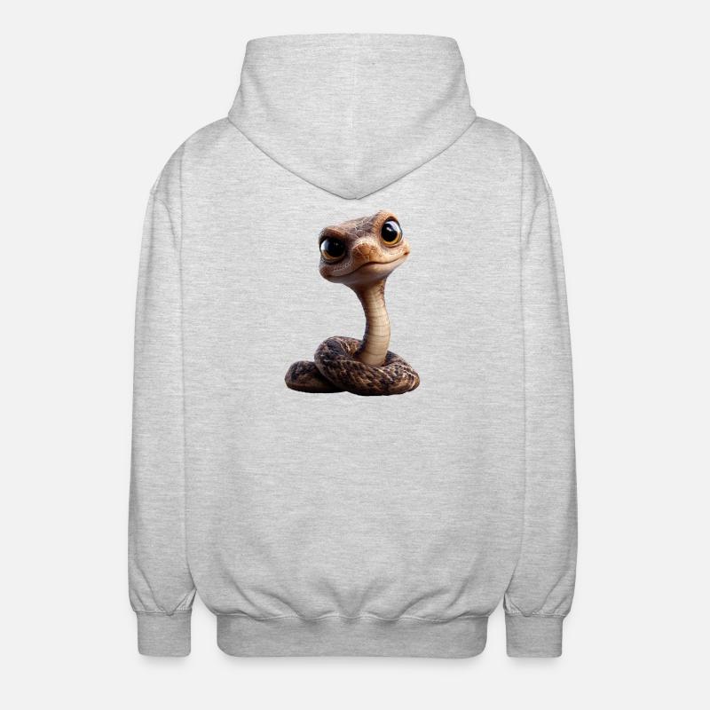 snake, python, cobra, rattlesnake, snakes - Unisex Hooded Jacket - light heather grey