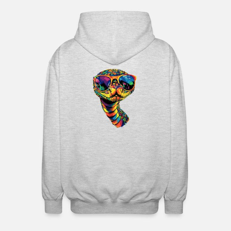snake, python, cobra, rattlesnake, snakes - Unisex Hooded Jacket - light heather grey