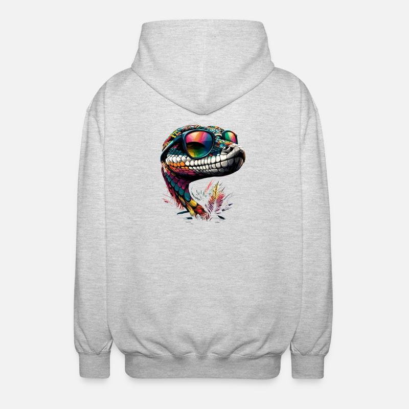 snake, python, cobra, rattlesnake, snakes - Unisex Hooded Jacket - light heather grey