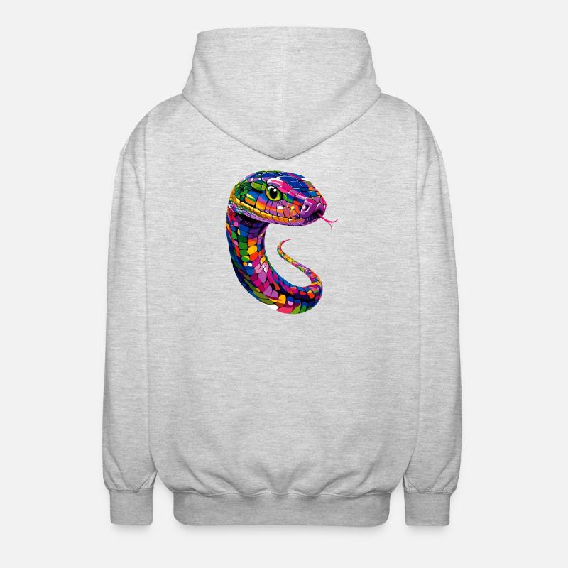 Schlange Python Kobra Klapperschlange Schlangen - Unisex Kapuzenjacke - Hellgrau meliert