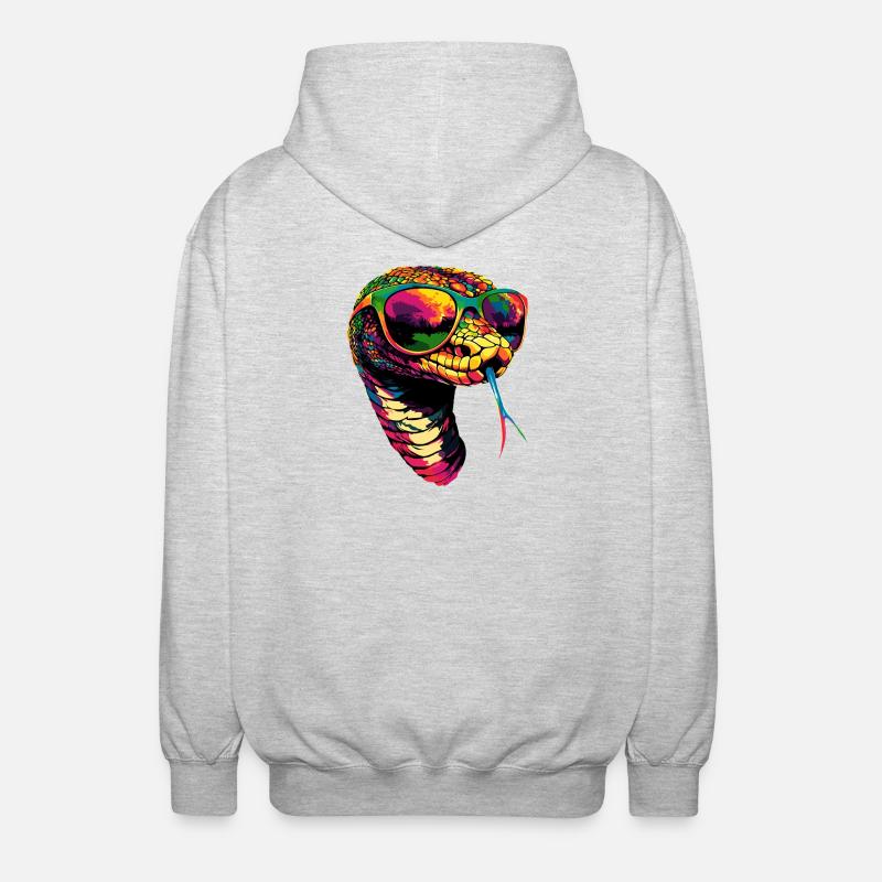 snake, python, cobra, rattlesnake, snakes - Unisex Hooded Jacket - light heather grey
