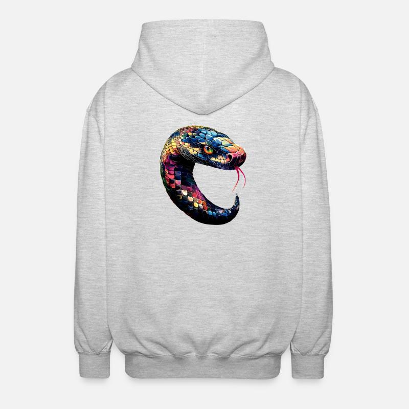 snake, python, cobra, rattlesnake, snakes - Unisex Hooded Jacket - light heather grey