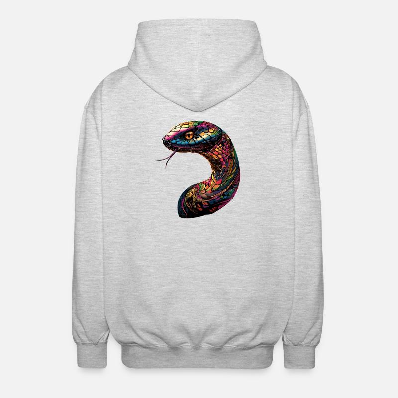 snake, python, cobra, rattlesnake, snakes - Unisex Hooded Jacket - light heather grey