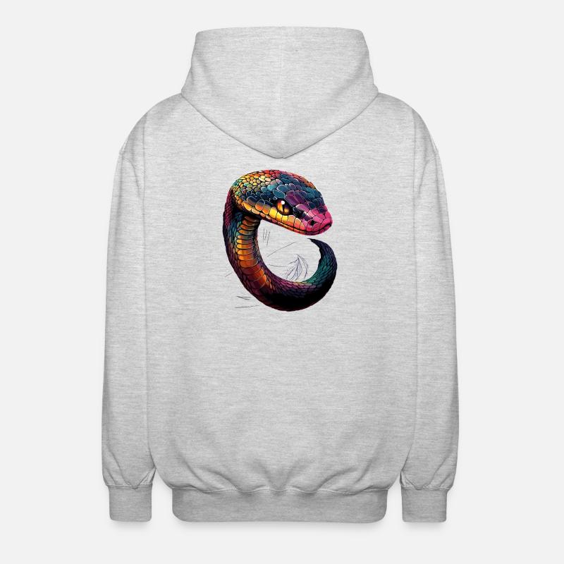 snake, python, cobra, rattlesnake, snakes - Unisex Hooded Jacket - light heather grey