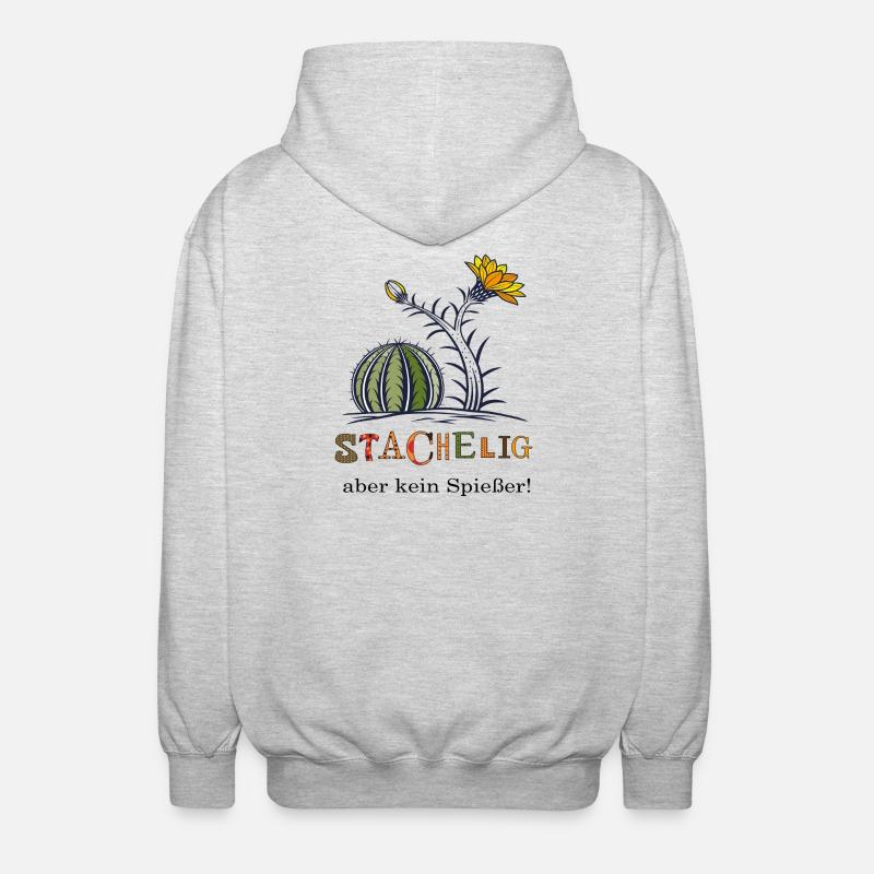 Cactus avec fleur - Veste à capuche unisexe - gris clair chiné