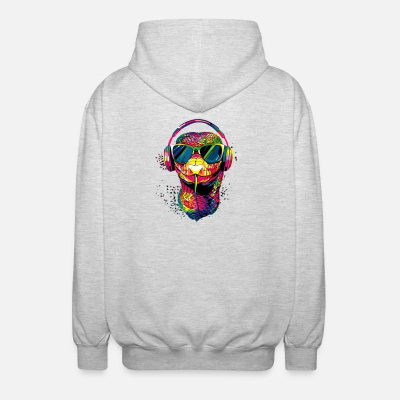 Schlange Python Kobra Klapperschlange Schlangen - Unisex Kapuzenjacke - Hellgrau meliert