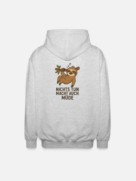 Nap sloth with slogan funny sayings - Unisex Hooded Jacket - light heather grey