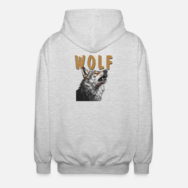 Wolf - Unisex Hooded Jacket - light heather grey