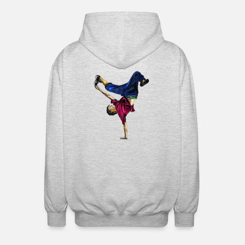 Danseuse acrobatique au style dynamique - Veste à capuche unisexe - gris clair chiné