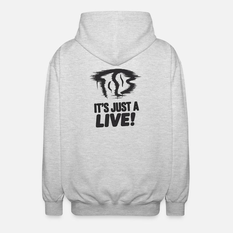 Vampire Bat Silhouette with Bold Slogan - Unisex Hooded Jacket - light heather grey