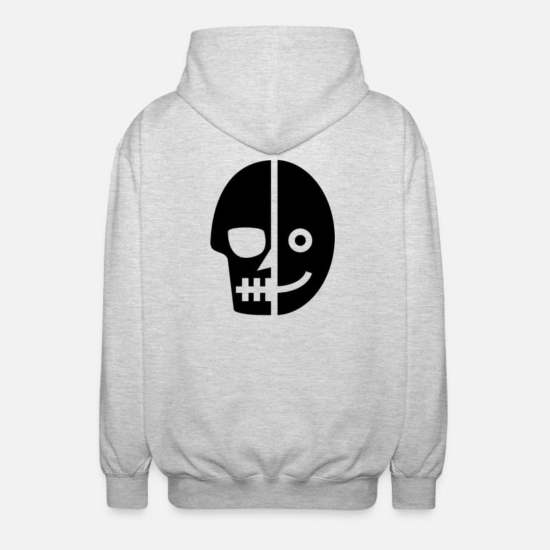 Crâne de mort souriant - Veste à capuche unisexe - gris clair chiné