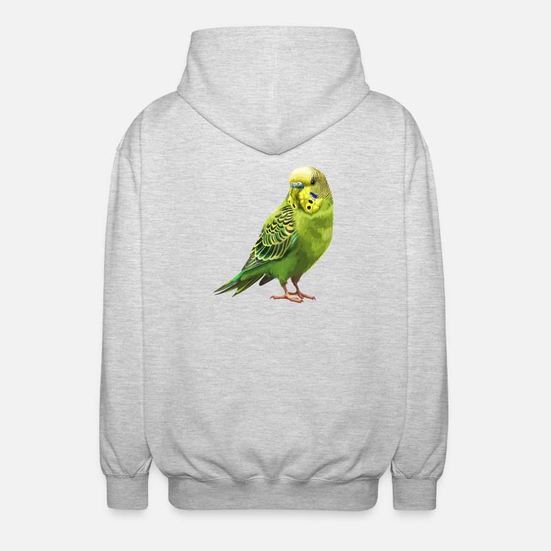 Conception de perruche Joie de vivre - Veste à capuche unisexe - gris clair chiné