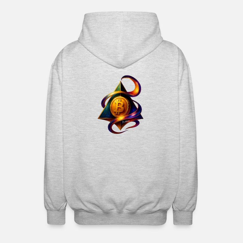 Conception créative Bitcoin et Blockchain - Veste à capuche unisexe - gris clair chiné