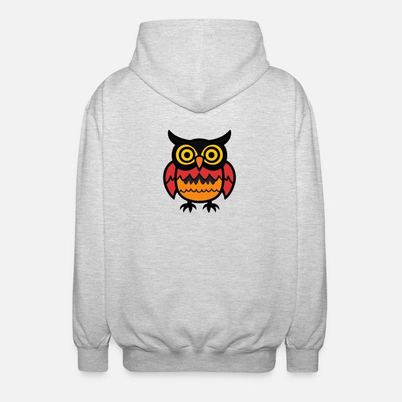 Eule Halloween Comic Lustig - Unisex Kapuzenjacke - Hellgrau meliert