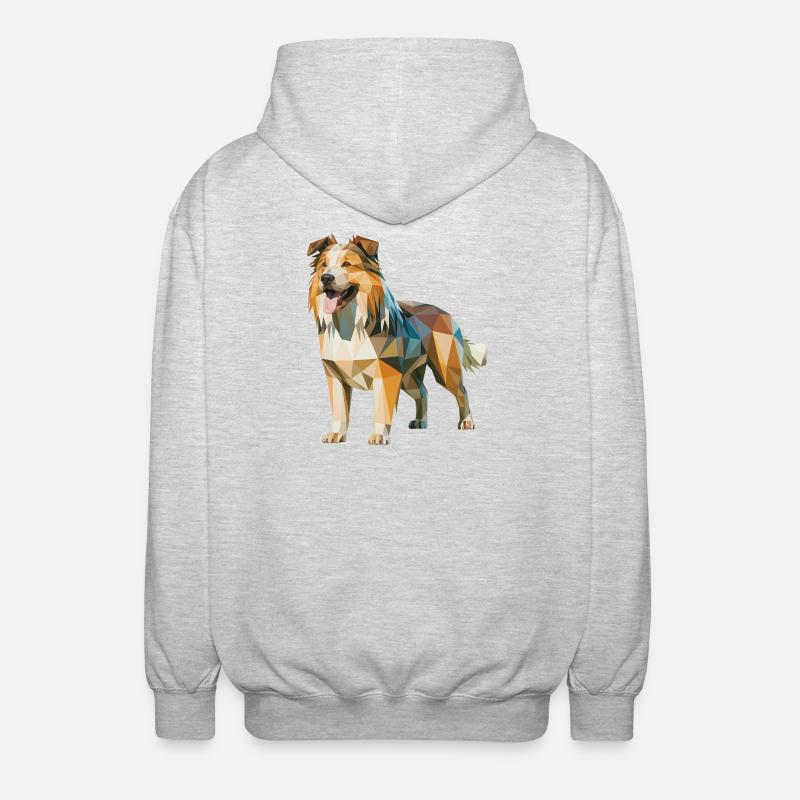 Berger australien - Logo Low Poly cool - Veste à capuche unisexe - gris clair chiné