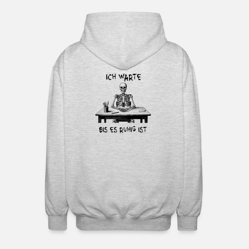 J’attendrai que ce soit calme - squelette - Veste à capuche unisexe - gris clair chiné