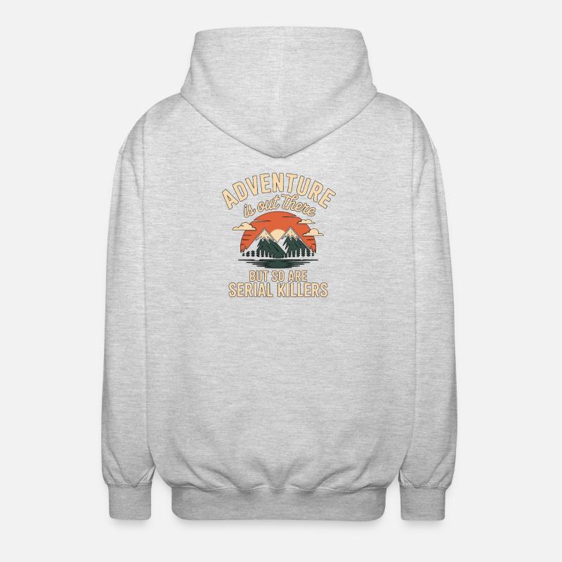 Adventure Is Out There Serial Killers - Unisex Kapuzenjacke - Hellgrau meliert