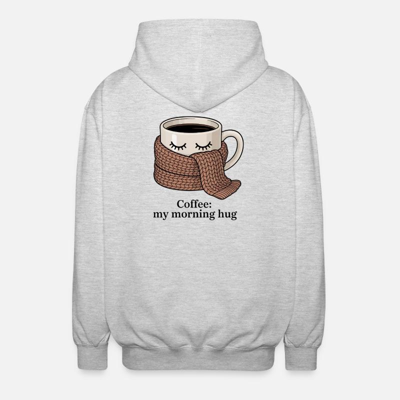 Mug chaud propre écharpe - Veste à capuche unisexe - gris clair chiné