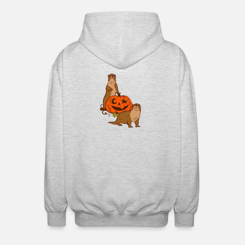 Loutre de mer dessin animé Halloween - Veste à capuche unisexe - gris clair chiné