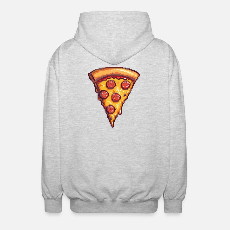 Tranche de pizza Pixel - Veste à capuche unisexe - gris clair chiné
