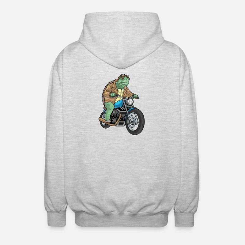 Turtle Motorcycle - Unisex Hooded Jacket - light heather grey