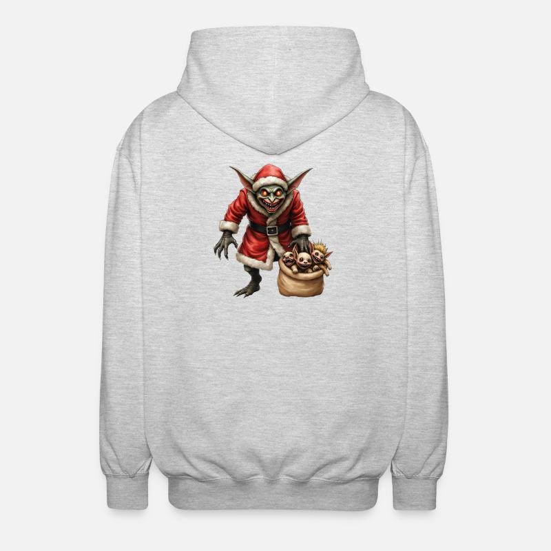 Gobelin de Noël avec des créatures - Veste à capuche unisexe - gris clair chiné