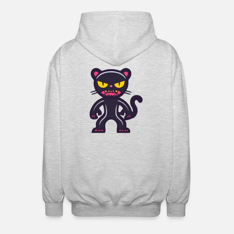 Panther Halloween Comic Lustig - Unisex Kapuzenjacke - Hellgrau meliert