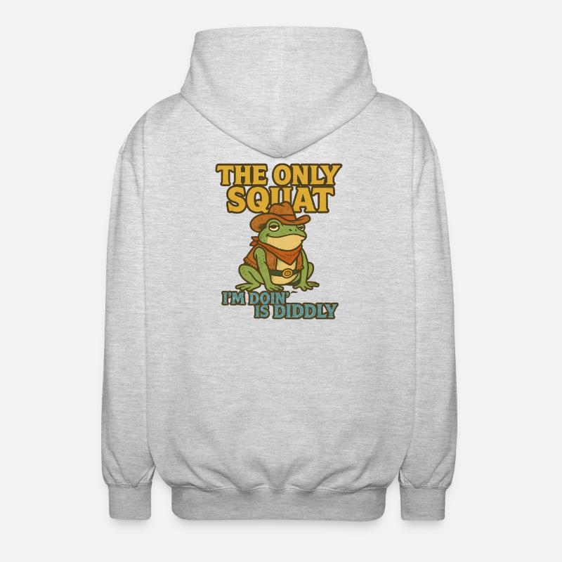 Cowboy grenouille squat jeu de mots - Veste à capuche unisexe - gris clair chiné