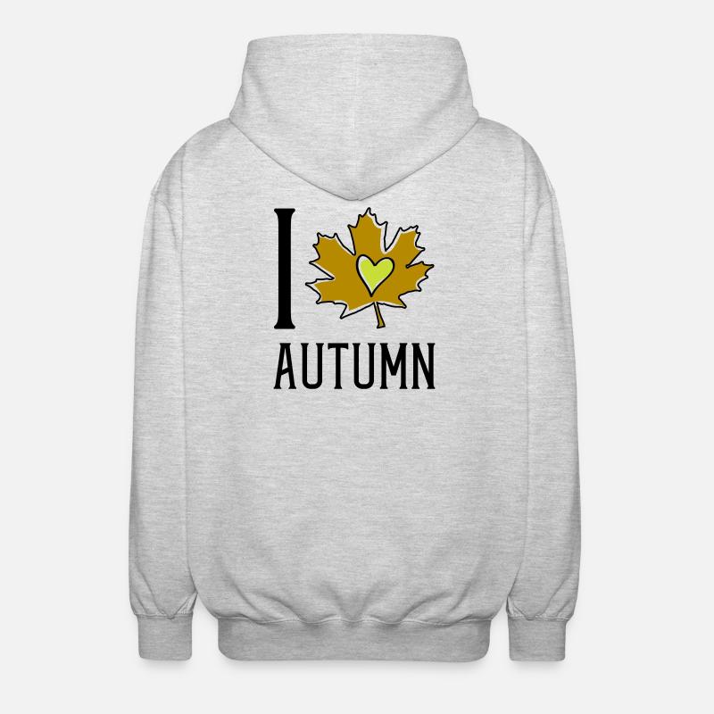 Cœur dans la feuille d’automne - Veste à capuche unisexe - gris clair chiné