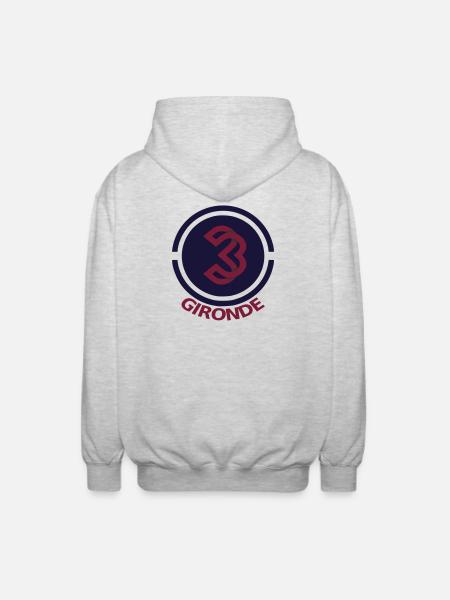 Circular emblem Gironde 33 - Unisex Hooded Jacket - light heather grey