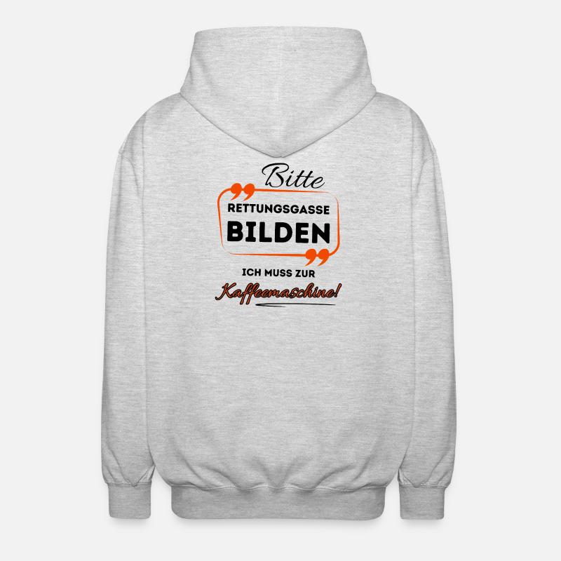 Bitte Rettungsgasse bilden ...- Für Kaffeetrinker - Unisex Kapuzenjacke - Hellgrau meliert