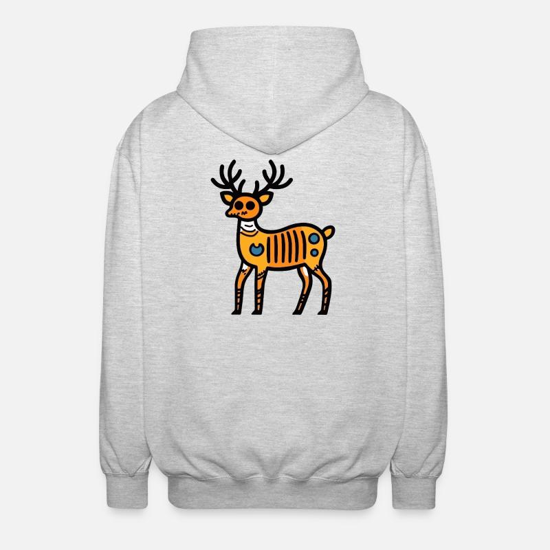 Hirsch Halloween Zombie - Unisex Kapuzenjacke - Hellgrau meliert