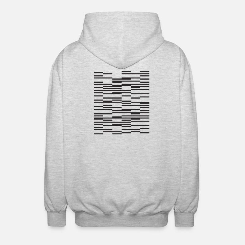 Lines design Minimalist Barcode - Unisex Hooded Jacket - light heather grey