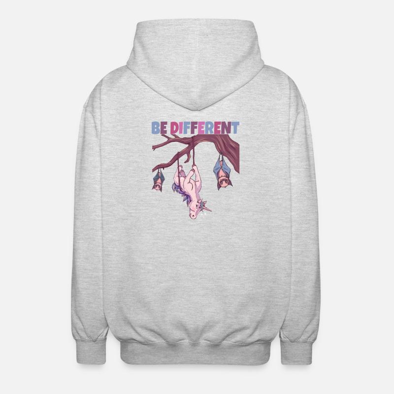 Be Different Einhorn - Unisex Kapuzenjacke - Hellgrau meliert